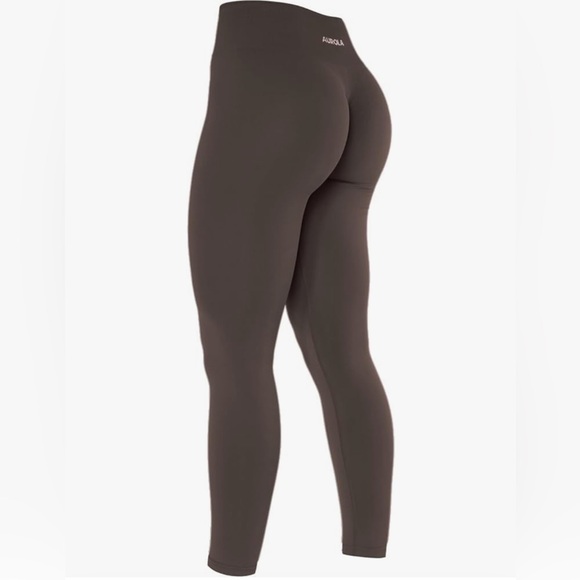 AUROLA Seamless Scrunch Leggings - Chestnut brown, small - Picture 4 of 4